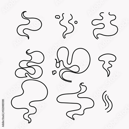 hand drawn doodle steam clouds illustration