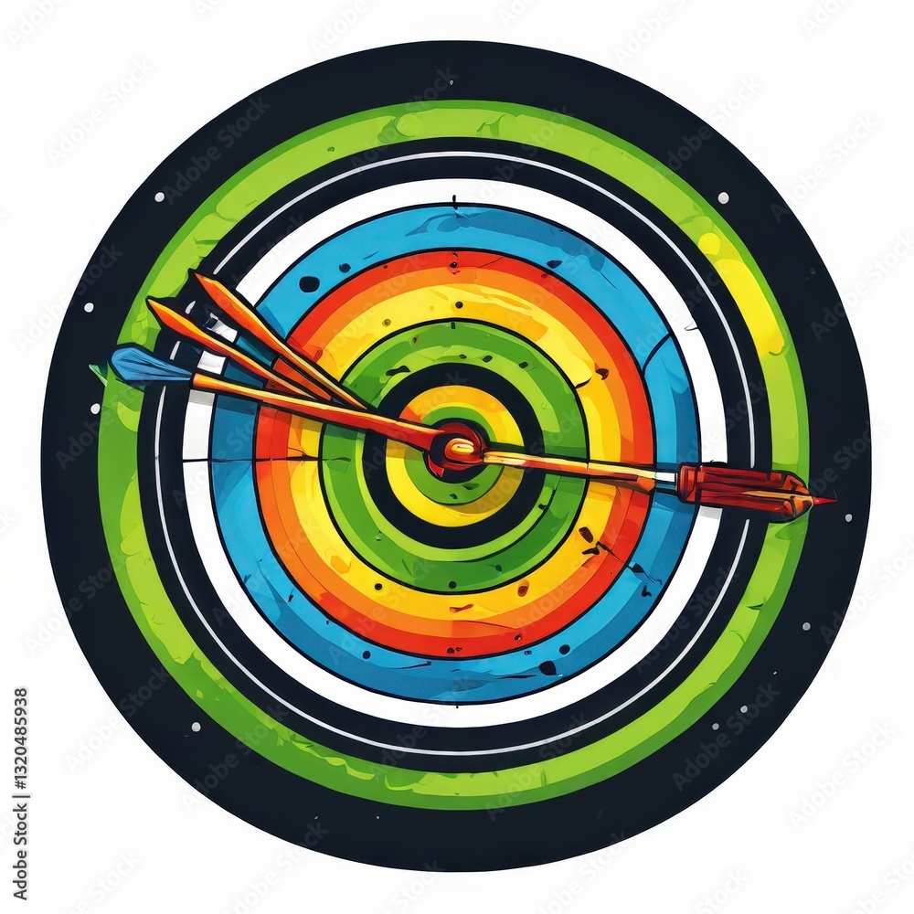 an AI Image Generator, Archery Target with Two Arrows Displaying Perfect an AI Image Generator, Archery Target with Two Arrows Displaying Perfect
