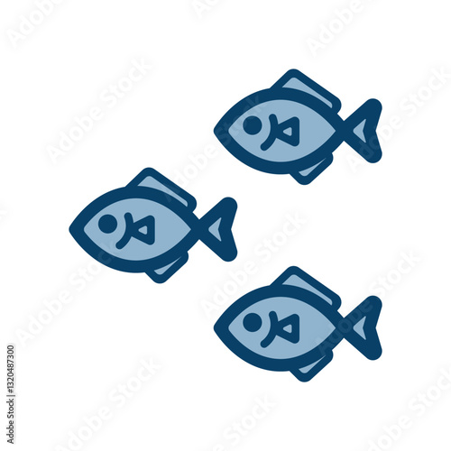 魚群のアイコンイラスト