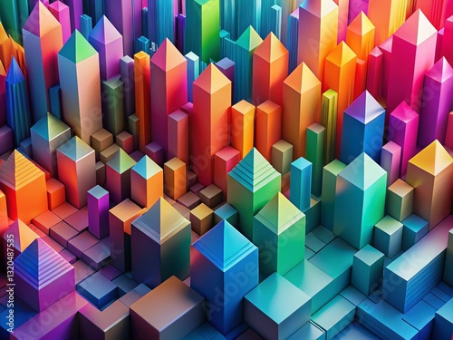 Abstract Gradient Prism Backgrounds: Minimalist Geometric 3D Shapes for Social Media & Flyers