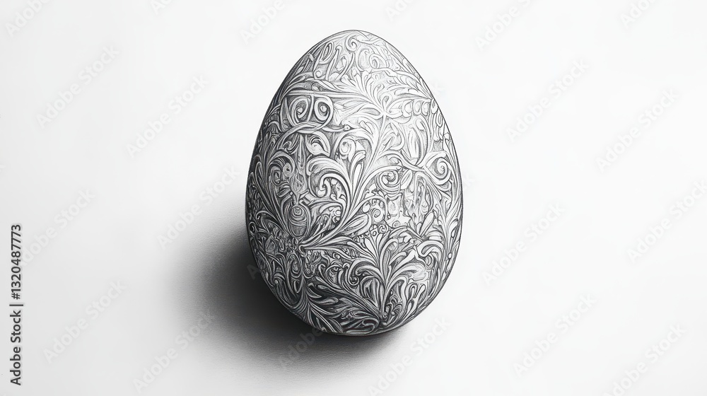Detailed Stippled Egg Drawing in Black and White Detailed Stippled Egg Drawing in Black and White