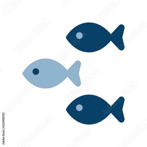 魚群のアイコンイラスト