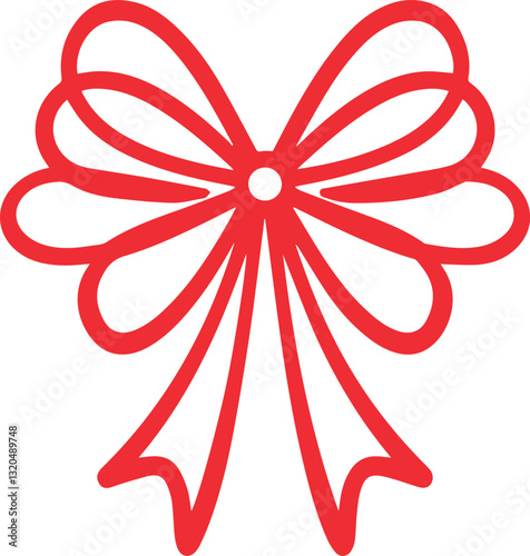 Simple Red Bow Illustration for Design Projects