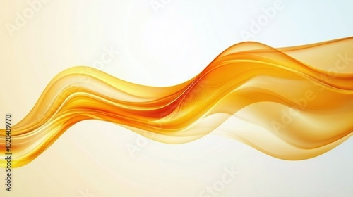Glossy golden yellow liquid wave design, fluid and smooth flowing texture background
