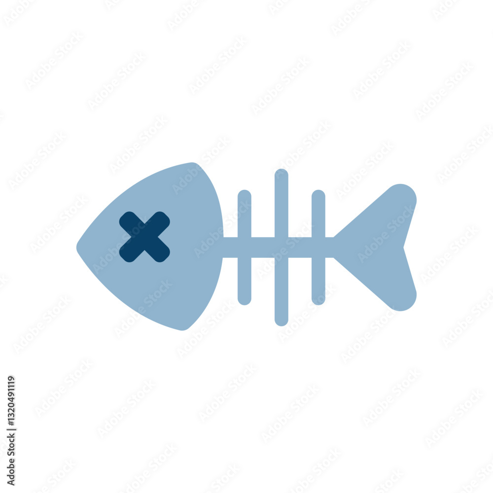 Obraz premium 魚の骨のアイコンイラスト