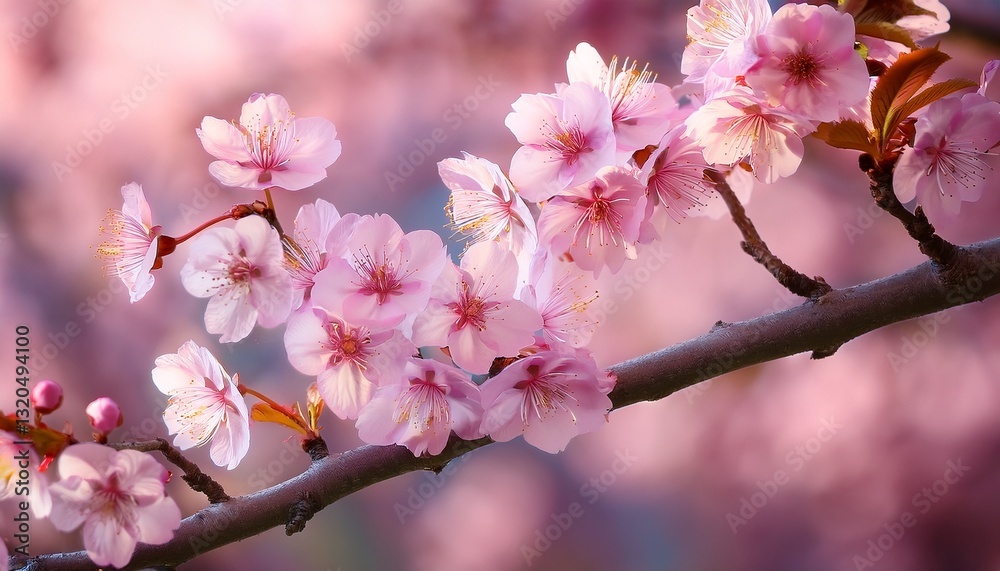 pink cherry blossom flowers blooming on tree branch pink cherry blossom flowers blooming on tree branch
