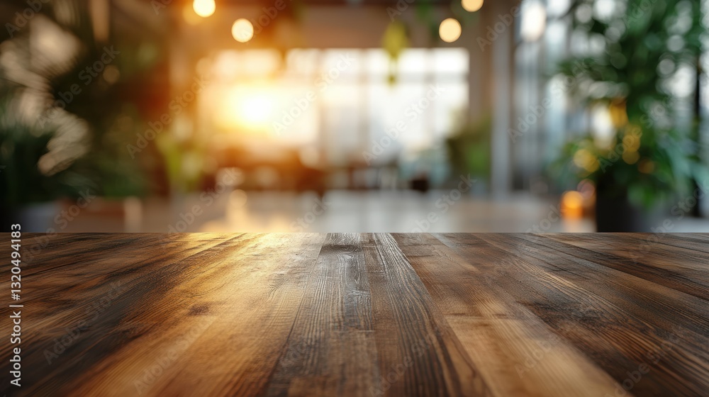 A polished wooden table, its surface reflecting the soft glow emanating from a blurred office interior beyond, providing an inviting backdrop for product displays and montage projects. A polished wooden table, its surface reflecting the soft glow emanating from a blurred office interior beyond, providing an inviting backdrop for product displays and montage projects.