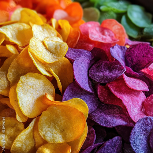 traditional colorfull potato chips snack photography