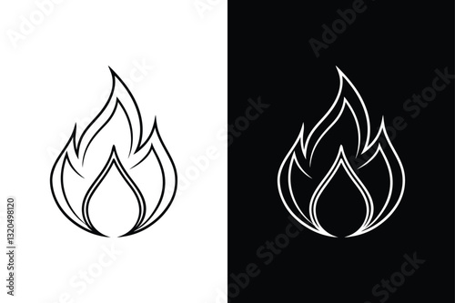 Flames & Fire line Icon. Vector Symbols for Energy, Bonfires & Heat