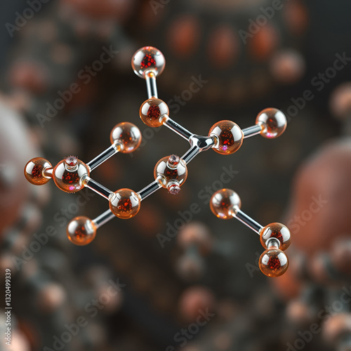 sodium chromate molecular structure 3d, oxidizing agent, structural chemical formula view from a microscope photo