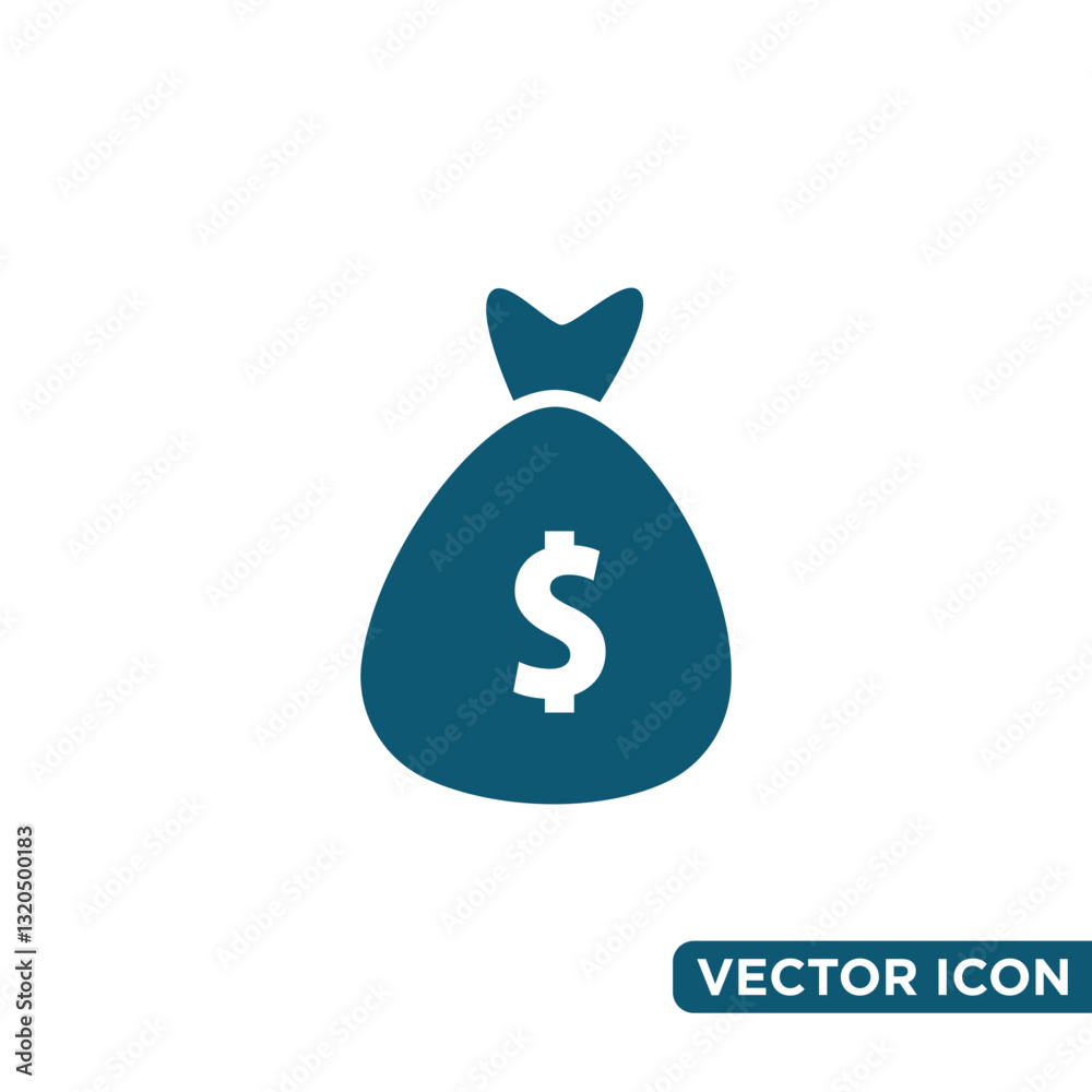 Minimalist Dollar Currency Icon Design Template 