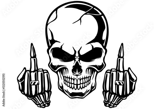 Skull Middle Finger
