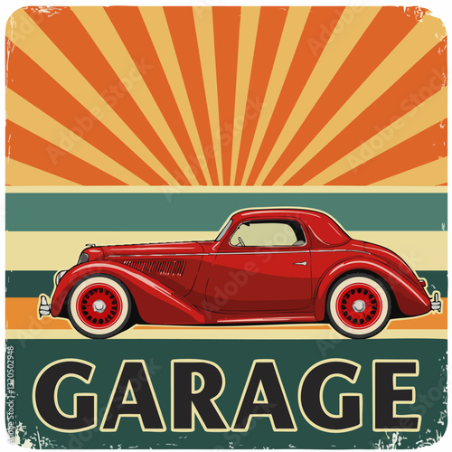 Template for a vintage car poster or vintage automotive sign. EPS 10 version.
