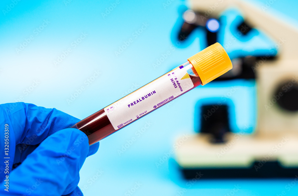 Naklejka premium Nutritional marker Evaluates prealbumin levels, decreased in