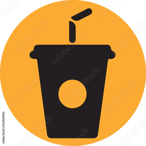 Simple graphic of a disposable cup with straw