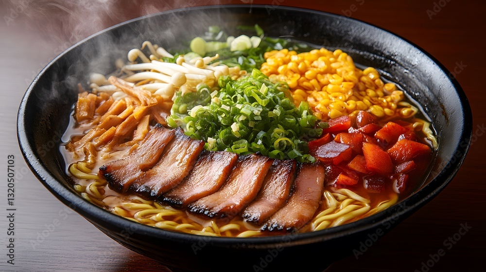 Warm ramen bowl in cozy japanese restaurant a culinary photography delight Warm ramen bowl in cozy japanese restaurant a culinary photography delight