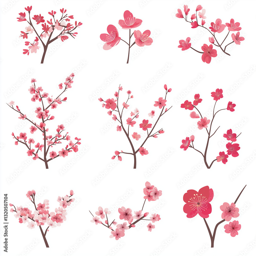 Fototapeta premium 桜, 木, 花, ブランチ, とぶ, 自然, 全盛期, サクランボ, ベクター, ピンク, 葉, sakura, デザイン, 季節, 文科系, 日本人, フローラル, 植える, イラスト, 鳥, 秋, 花, 日本, 庭, サマータイム, 模様, 美しさ, 装飾品, 咲く, 植物, 花束, 美しい, 白, 紫, デコレーション, 愛, ハート, シルエット, 壁紙, バレンタイン, 蝶