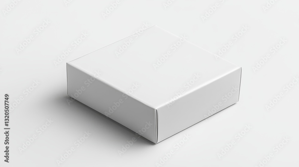 Fototapeta premium White cardboard box mockup on white background for branding and design