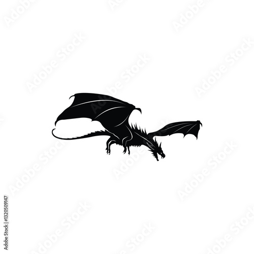 black white dragon flying on sky