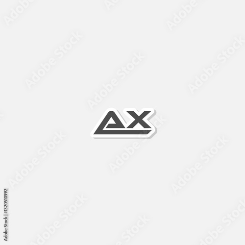 Free Download AX Initial Letter icon logo sticker isolated on gray background - GFXLoad