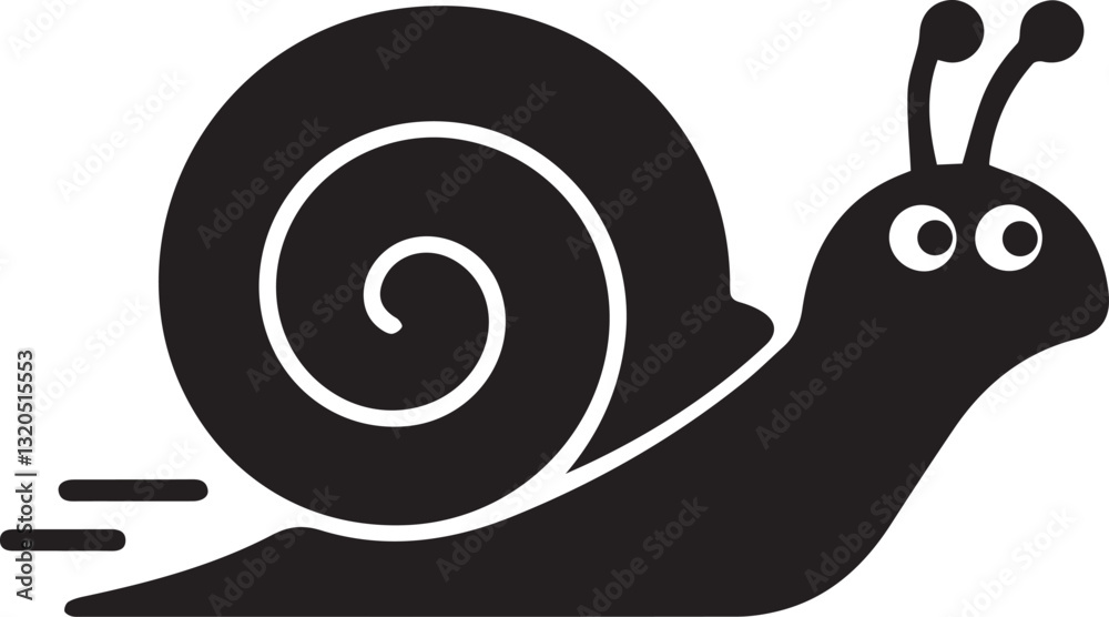 Fototapeta premium Cute Snail Moving Quickly