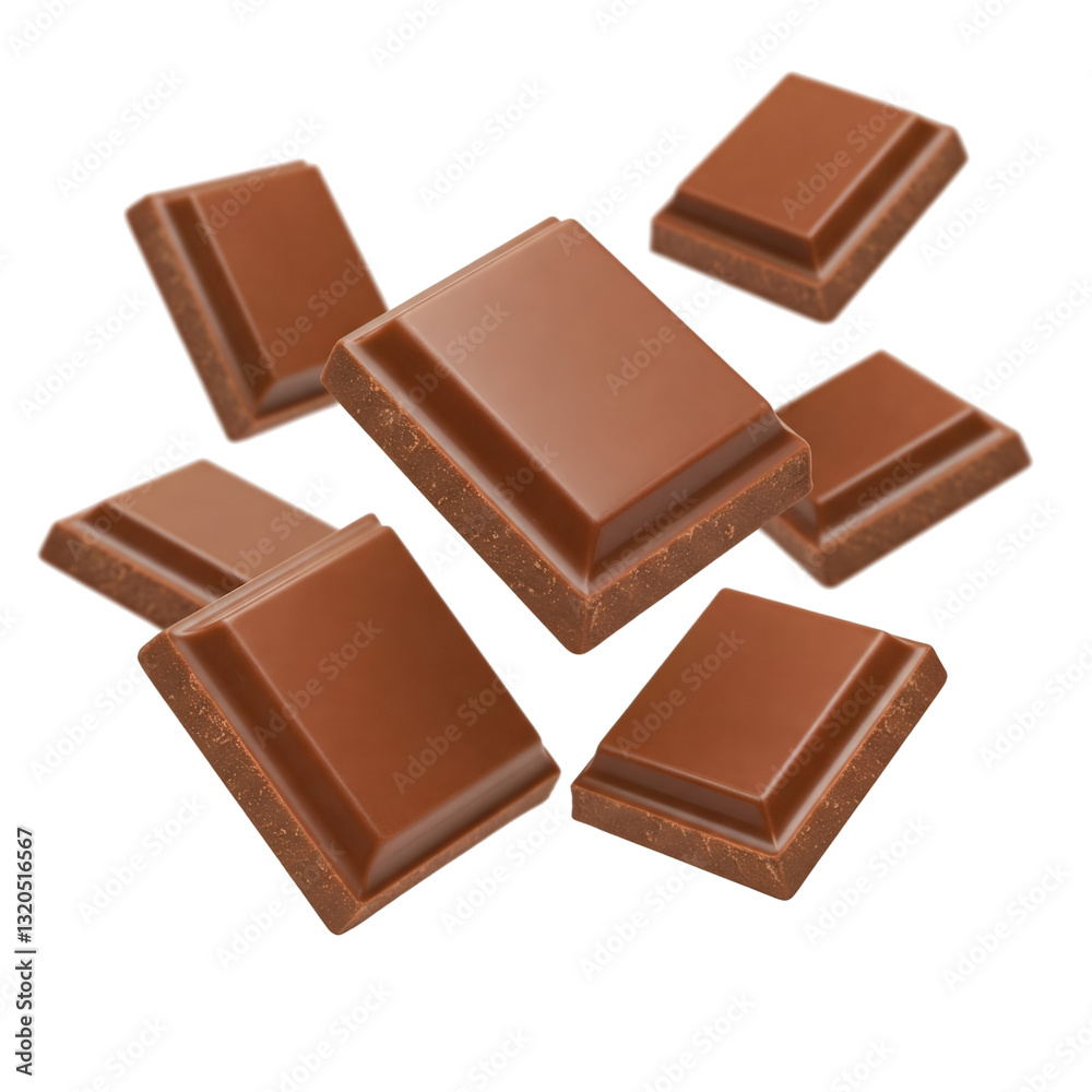 Chocolate bar in the air isolated on transparent background Chocolate bar in the air isolated on transparent background