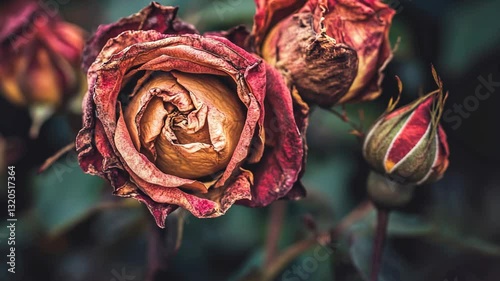 withering bouquet of rose 