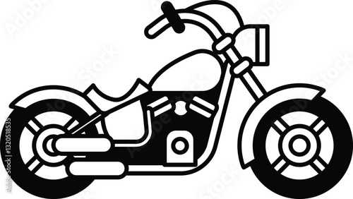 A black and white motorcycle with a black seat and a black handlebar