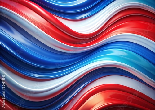 Abstract Red White Blue Wavy Lines Aerial Photography Background
