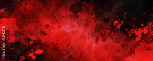 abstract red watercolor ombre leaks and splashes texture on white watercolor paper background with scratches and Old red scratched wall, grungy background or texture. Scary red wall for background