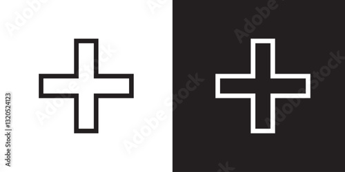 First aid icon symbol. Vector cross safety medic treatment ambulance first aid help