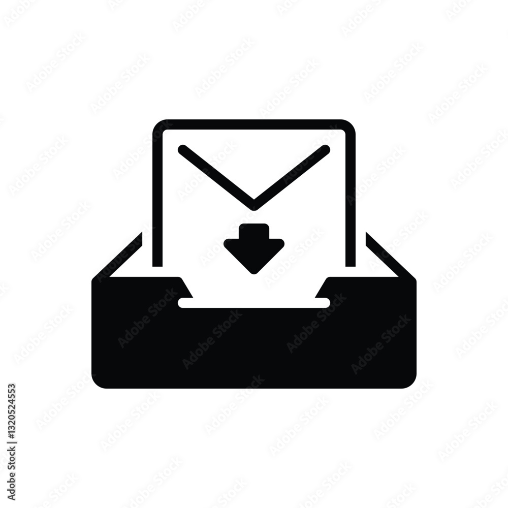 Black solid icon for inbox Black solid icon for inbox