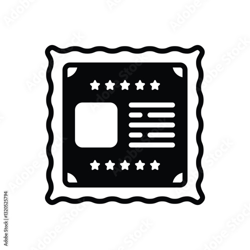 Black solid icon for stamp