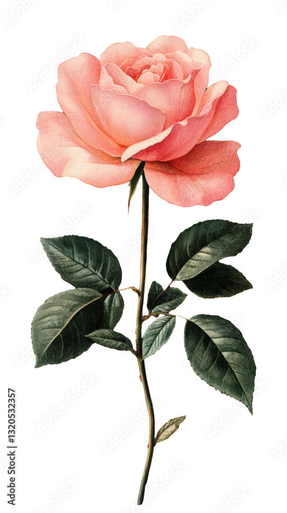 Obraz premium illustration of a rose isolated on a transparent background