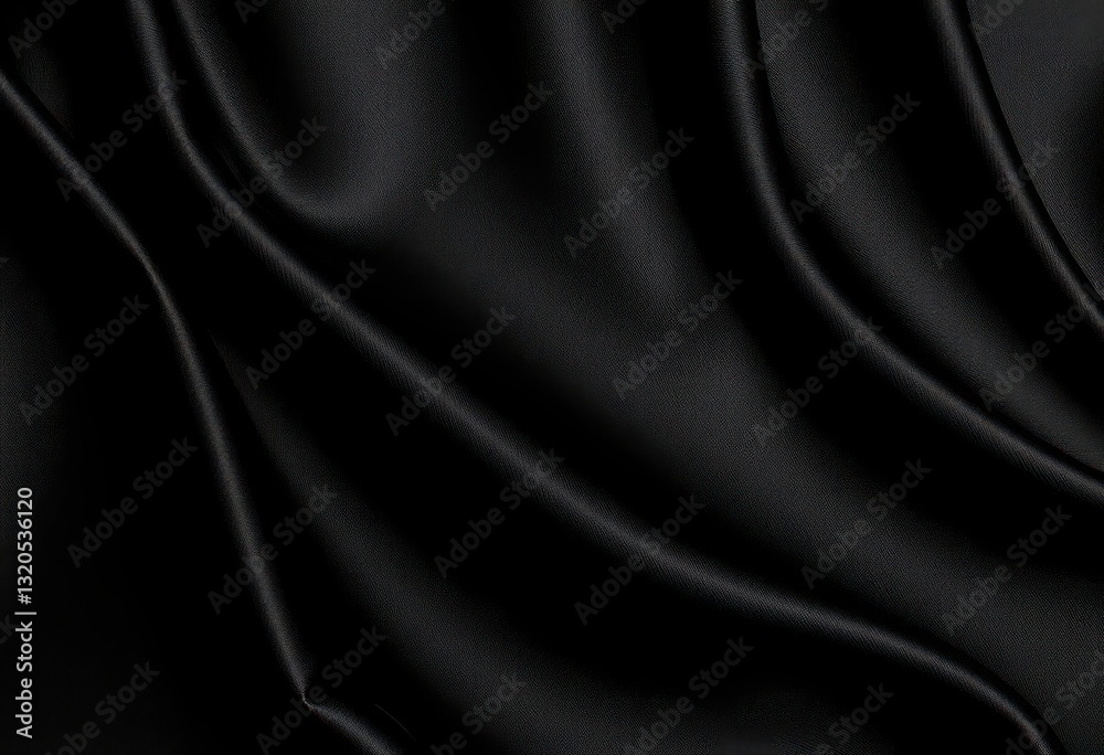 Intricate black silk texture, shadowy lines create depth, ideal copy space, shadow play, visual Intricate black silk texture, shadowy lines create depth, ideal copy space, shadow play, visual
