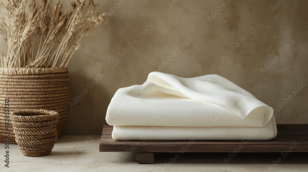 White Twill Viscose Fabric with African-Inspired Minimalist Decor
