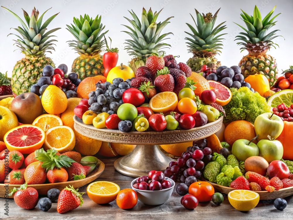 Abundant Fruit Display: A Colorful Obst Buffet Photography Abundant Fruit Display: A Colorful Obst Buffet Photography