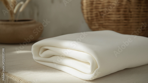 Obraz na płótnie White Twill Viscose Fabric with African-Inspired Minimalist Decor w salonie