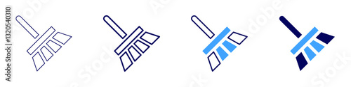 Broom suppliers​ icon in 4 different styles. Thin Line, Line, Bold Line, Duotone. Duotone style. Editable stroke