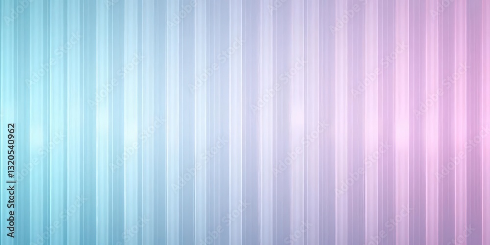 Obraz premium Pale mint to lavender vertical bands with ethereal glowing cloud patterns; serene, calming atmosphere, stripes, illustration