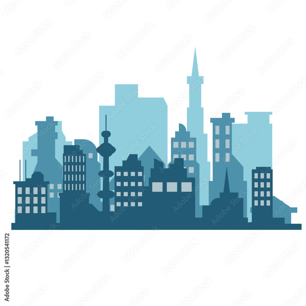 Fototapeta premium City Skyline Illustration
