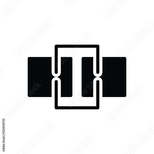 Black solid icon for merge