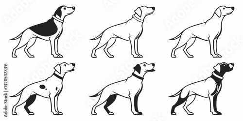 Pet dog icon symbol template for graphic and web design.