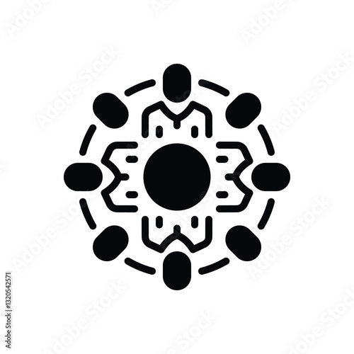 Black solid icon for collaborate