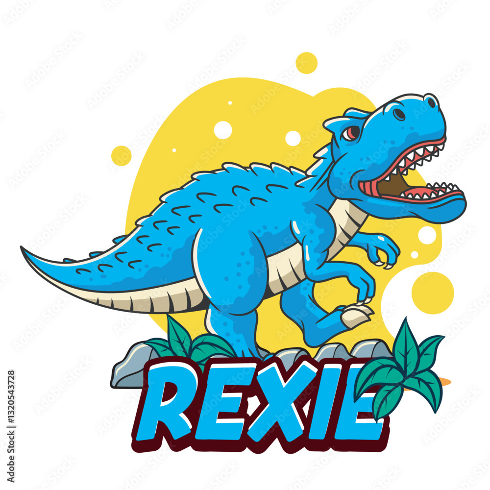 Obraz premium Vector Illustration of Tiny T-Rex with Cute Illustration Available for Tshirt Design