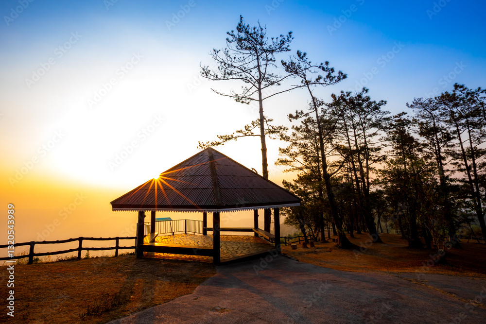 Sunrise time with pavilion at Sunrise time with pavilion at