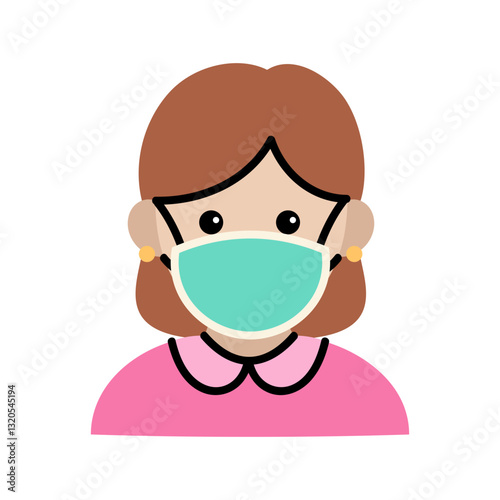 Woman with Face Mask