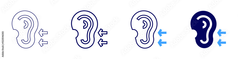 Ear pain icon in 4 different styles. Thin Line, Line, Bold Line, Duotone. Duotone style. Editable stroke Ear pain icon in 4 different styles. Thin Line, Line, Bold Line, Duotone. Duotone style. Editable stroke