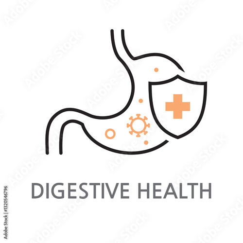 12.Digestive Health. Fire Extinguisher Health Stomach, Fire Extinguisher Icon. Editable stomach, fire extinguisher icon on white background. Line Illustration Icon. EPS, PNG, JPG