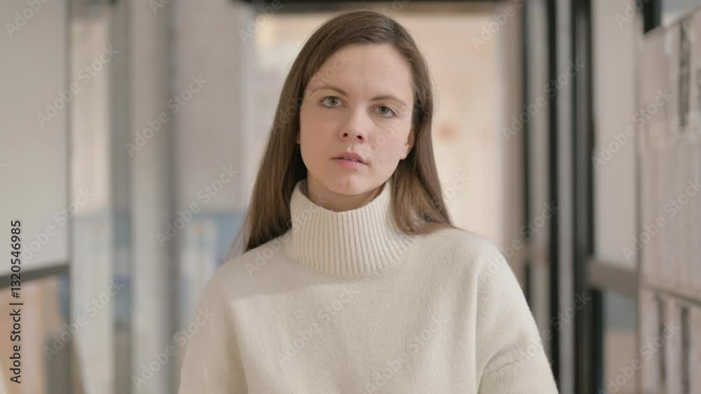 Portrait of Displeased Young Woman Denying Offer Portrait of Displeased Young Woman Denying Offer